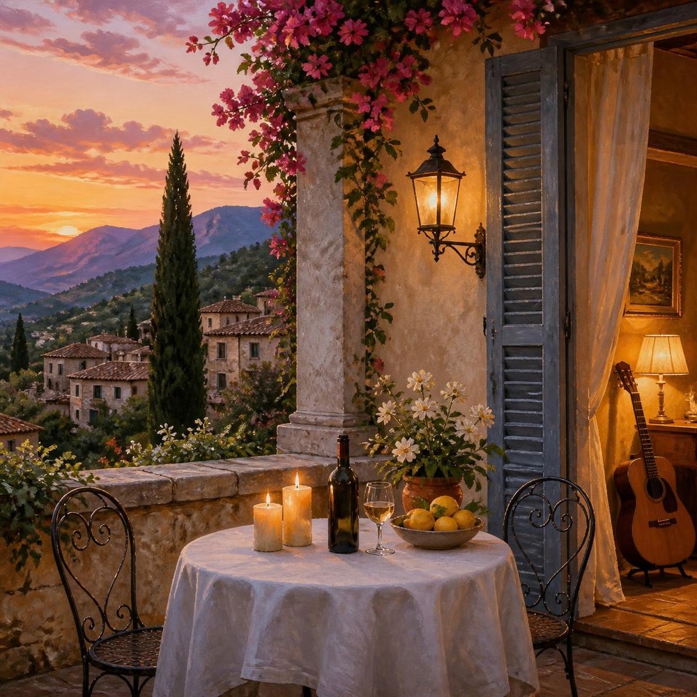 The painting for The Guitar Room, Deià, Mallorca
