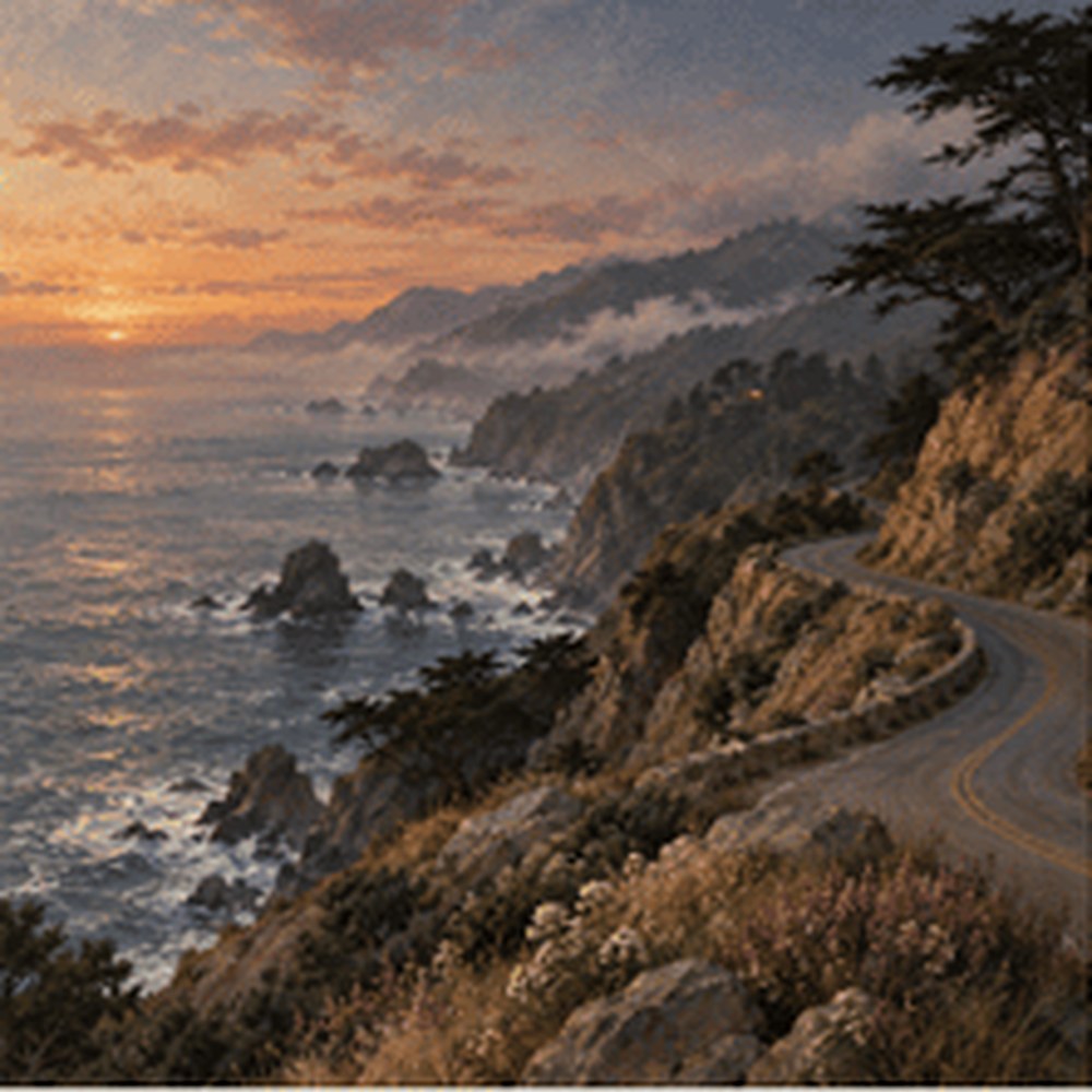 Painting for The Road to Big Sur, Big Sur, California
